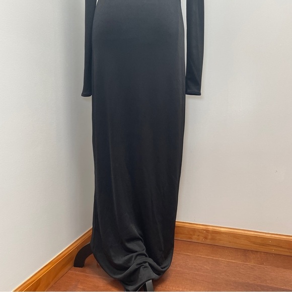 NEW! House of CB- SASKIA Black Draped Maxi Dress Size Large Plunge Neckline - Picture 13 of 15